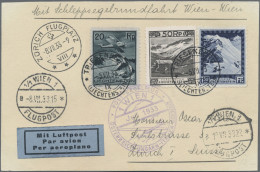 Liechtenstein: 1933, 50 Rp., 1.50 Fr. Freimarken Kosel Mit 20 Rp. Flugpost Auf B - Cartas & Documentos