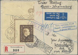 Liechtenstein: 1940, 5 Fr. Fürst Li. Ob. Eckrandstück Auf R-LP-Brief Von Triesen - Lettres & Documents