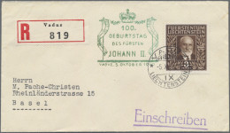 Liechtenstein: 1940, 100. Geburtstag Des Fürsten Komplett 6 Werte Auf 2 Echt Gel - Cartas & Documentos