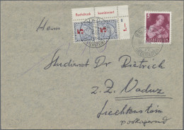 Liechtenstein - Portomarken: 1940/1954, 4 Unterfrankierte Belege Nachtaxiert Mit - Postage Due