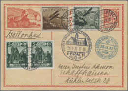 Liechtenstein - Ganzsachen: 1932, 20 Rp. Winzer Auslandsbildpostkarte Mit ZuF 2x - Interi Postali