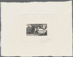 Monaco: 1955, 200fr. Albert Schweitzer, Epreuve D'artiste In Brown-black, Signed - Ongebruikt