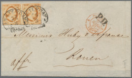 Netherlands: 1852, 15 C Orange, Horizontal Pair, Tied By "AMSTERDAM 26/3 FRANCO" - Autres & Non Classés