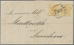 Österreich: 1850, 1 Kr. Ockergelb, Handpapier, Type I Mit Doppelseitigem Druck ( - Brieven En Documenten