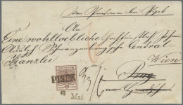 Österreich: 1850, 6 Kr. Braun, Handpapier, Breitrandiges Kabinettstück Mit Schwa - Covers & Documents