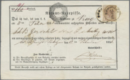 Österreich: 1850, 6 Kr. Braun, Handpapier, Type III, Frankiert Auf "vorausentwer - Brieven En Documenten