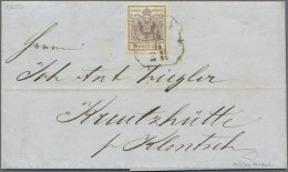 Österreich: 1850, 6 Kr. Braun, Handpapier, Type I, Breitrandiges Prachtstück Als - Storia Postale