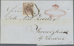 Österreich: 1850, 6 Kr. Braun, Handpapier, Type Ia, Tadelloses Prachtstück (link - Briefe U. Dokumente