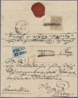 Österreich: 1850, 9 Kr. Blau Sowie Rückseitig Geklebt 6 Kr. Braun, Je Handpapier - Cartas & Documentos