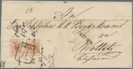 Österreich: 1854, 3 Kr. Rosa, Maschinenpapier, Type IIIb, Zwei Waagerechte Paar, - Covers & Documents