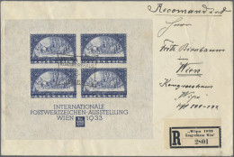 Österreich: 1933, WIPA-Block Auf Herrlichem Orts-Einschreibebrief Mit Sonder-R-Z - Storia Postale