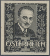 Österreich: 1934, 24 Gr. Dollfuß, Ungezähnter Probedruck In Schwarz Auf Kartonpa - Neufs