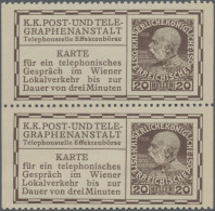 Österreich - Telefonsprechkarten: 1908, Telefonsprechkarte 20 H. Schwarzbraun Au - Other