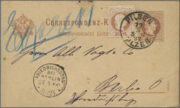 Österreich - Ganzsachen: 1876/1882, 2 Kr Braun Ganzsachenkarte Mit Zusatzfrankat - Other & Unclassified