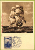 Ad3337 - FRANCE - Postal History - MAXIMUM CARD - 1953 - Ships - Ships