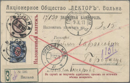 Russia: 1911 Registered C.O.D. Card From Vilna To Gorolyshe, Kiev Franked 1908 5 - Cartas & Documentos
