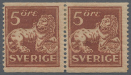 Sweden: 1921 'Lion' 5 øre Brown-red, Type II, No Watermark, Perf 13 Vertically, - Nuovi