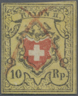 Schweiz: 1850 Rayon I Dunkelblau Ohne KE, Type 36, Zart Entwertet Mit "P.P." Aus - Usati