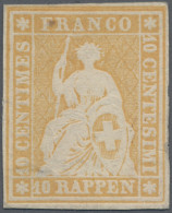 Schweiz: 1852, Strubel 1.Münchner Druck, 10 Rp. Gelborange Auf Ungummiertem Weiß - Unused Stamps
