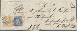 Schweiz: 1854/1862, 20 C Orange, Sog. Strubel, Links Und Unten Berührt, Rechts ü - Storia Postale