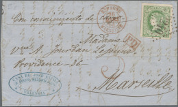 Spain: 1861/1865, Four Ship Letters Of Same Correspondence From Valencia To Mars - Lettres & Documents