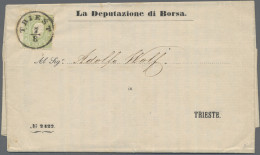 Trieste - Post Marks: 1858, 3 Kr Grün Als Einzelfrankatur Auf Attraktiver Komple - Andere