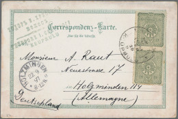 Turkey: 1897: German Post Card Franked By Two 10 Paras Grey Green (SCOTT 95) Wit - Brieven En Documenten