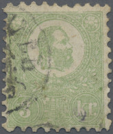 Hungary: 1871 'Franz Josef' LITHOGRAPHED 3k. Green, Used And Cancelled By Part C - Gebruikt