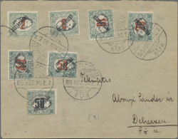 Hungary: 1919, Set Of Six Envelopes, Locally Addressed, Each With Multiple Stamp - Debreczen