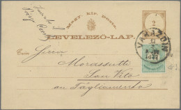 Hungary - Postal Stationary: 1877/1890: Two Postal Stationery Cards 2kr. Each Up - Postwaardestukken