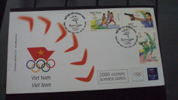 FDC Vietnam Viet Nam Cover 2000 : Olympic Games In Sydney / Shooting / Art Martial / Taekwondo (Ms837) - Viêt-Nam