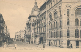 OOSTENDE.                          LE BOULEVARD VAN ISEGHEM ET LE THEATRE ROYA                            2 AFBEELDINGEN - Oostende