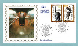 FDC France 1999 - Conseil De L'Europe 1999 - Statue En Bronze - YT 120 Et 121 - 67 Strasbourg - 1990-1999