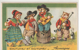 *** CHAT  *** CHATS CHATONS  - Illustrateur  Coutumes Et Costumes AUVERGNE Chats Musiciens Musique TB Neuve  - Cats