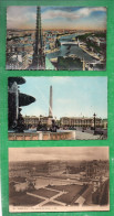 75 - PARIS . " VUE GÉNÉRALE DU LOUVRE ", " PLACE DE LA CONCORDE " & " NOTRE-DAME " . 3 CPSM - Réf. N°38996 - - Loten, Series, Verzamelingen