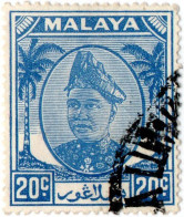 MALAYA, SELANGOR, SULTANO HIDAMUDDIN, 1952, USATI Mi:MY-SE 65, Scott:MY-SE 98, Yt:MY-SE 55A - Selangor