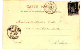 HAUTE ALPES RHONE SAGE CP 1901 AMBULANT VEYNES A LYON A  / N°103 VOIR LES SCAN - 1877-1920: Periodo Semi Moderno