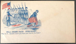 U.S.A, Civil War, Patriotic Cover - "FRONT FACE ! EYES RIGHT !" - Unused - (C413) - Postal History