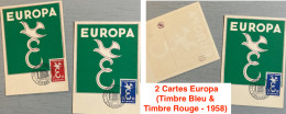 11 Enveloppes Premier Jour :  Europa  (1959/71 Avec 14 Timbres Europa) & 2 Cartes Europa (Timbre Bleu & Timbre Rouge - 1 - Andere & Zonder Classificatie