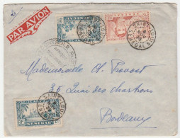 Lettre Saint Louis Du Sénégal Avec Contrôle Postal Pour Bordeaux, 1939 - Covers & Documents