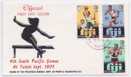 4th South Pacific Games, Basketball, Running, Weight Lifting, Girls, Sports, Fiji FDC - Fidji (1970-...)