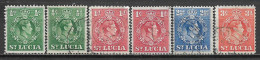 1938-1947 ST.LUCIA Set Of 6 USED STAMPS (Michel # 110,110a,112,112a,115a,117) - St.Lucia (...-1978)