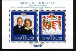 LIECHTENSTEIN BLOCK 14 GESTEMPELT(USED) SILBERNE HOCHZEIT 1992 - Blocks & Kleinbögen