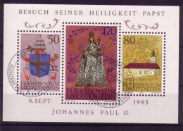 LIECHTENSTEIN BLOCK 12 GESTEMPELT(USED) BESUCH VON PAPST JOHANNES PAUL II. 1985 - Blocs & Feuillets