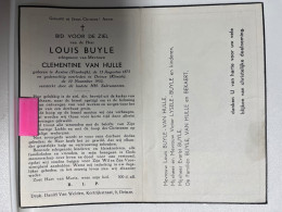 Devotie Devotion  DP - Overlijden Louis Buyle Echtg Van Hulle - Arsène (Fr) 1875 - Deinze 1952 - Todesanzeige