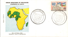 MADAGASCAR FDC 1962 UNION AFRICAINE ET MALGACHE - Madagascar (1960-...)