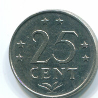 25 CENTS 1971 ANTILLES NÉERLANDAISES Nickel Colonial Pièce #S11494.F.A - Antillas Neerlandesas
