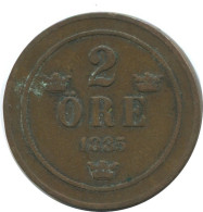 2 ORE 1885 SWEDEN Coin #AC961.2.U.A - Svezia