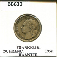 20 FRANCS 1952 FRANKREICH FRANCE Französisch Münze #BB630.D.A - 20 Francs