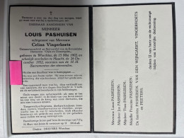 Devotie Devotion  DP - Overlijden Louis Pashuisen Echtg Vingerhoets - Werchter 1902 - Haacht 1952 - Esquela